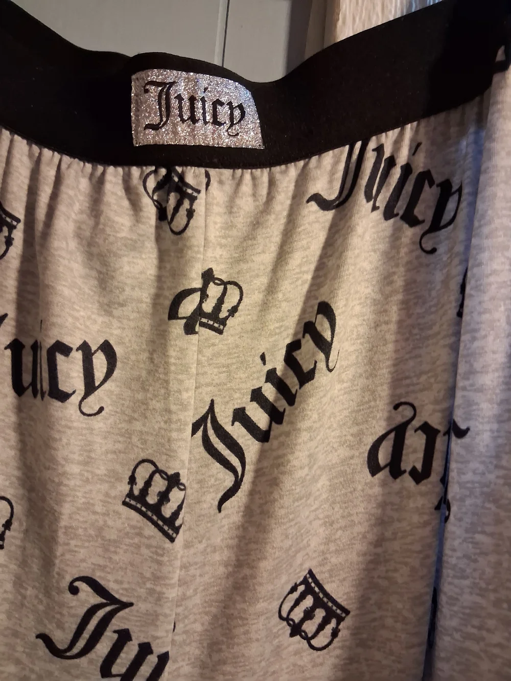 Juicy Couture Gray and Black Logo Lounge Pants
